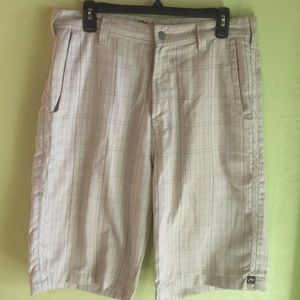 Rusty Khaki Plaid Shorts 24.5 inch Outseam